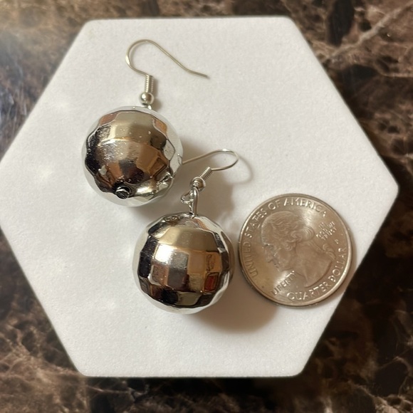 Disco Mirror Ball Drop Earrings - Picture 15 of 17